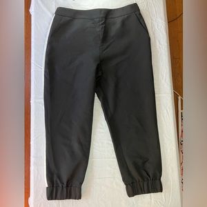 ASOS DESIGN Petite Black Side Stripe Straight Leg Joggers Size 8